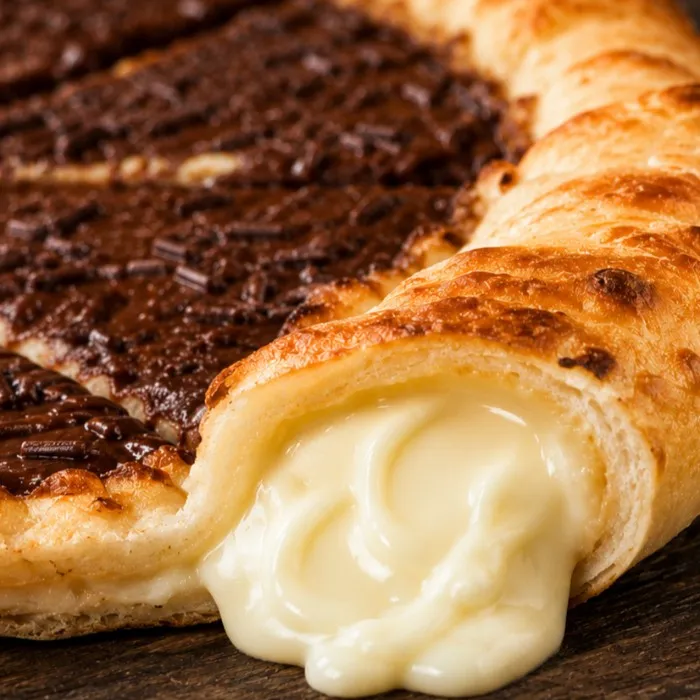 Borda recheada de chocolate branco