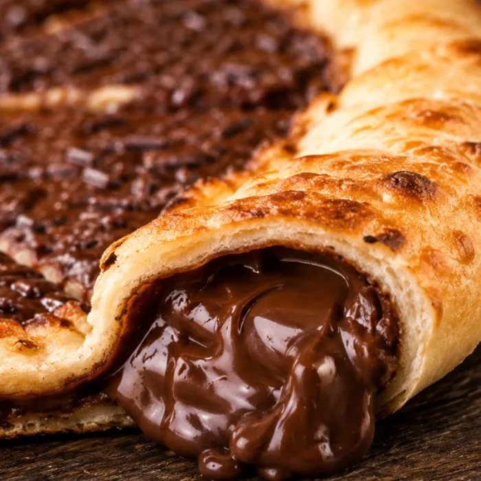 Borda recheada de chocolate com avelã